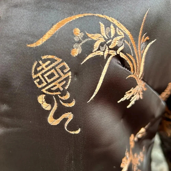 Vintage Chinese Brown Gold Brocade Puffer Quilted Jacket - Picture 6 of 10